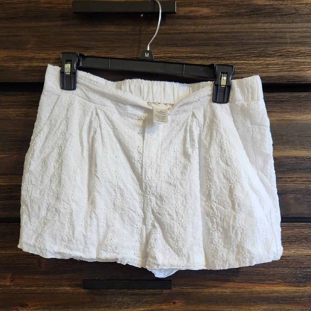 White Eyelet Women’s Shorts - Lightweight Summer Style